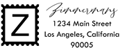 Postage Stamp Solid Letter Z Monogram Stamp Sample